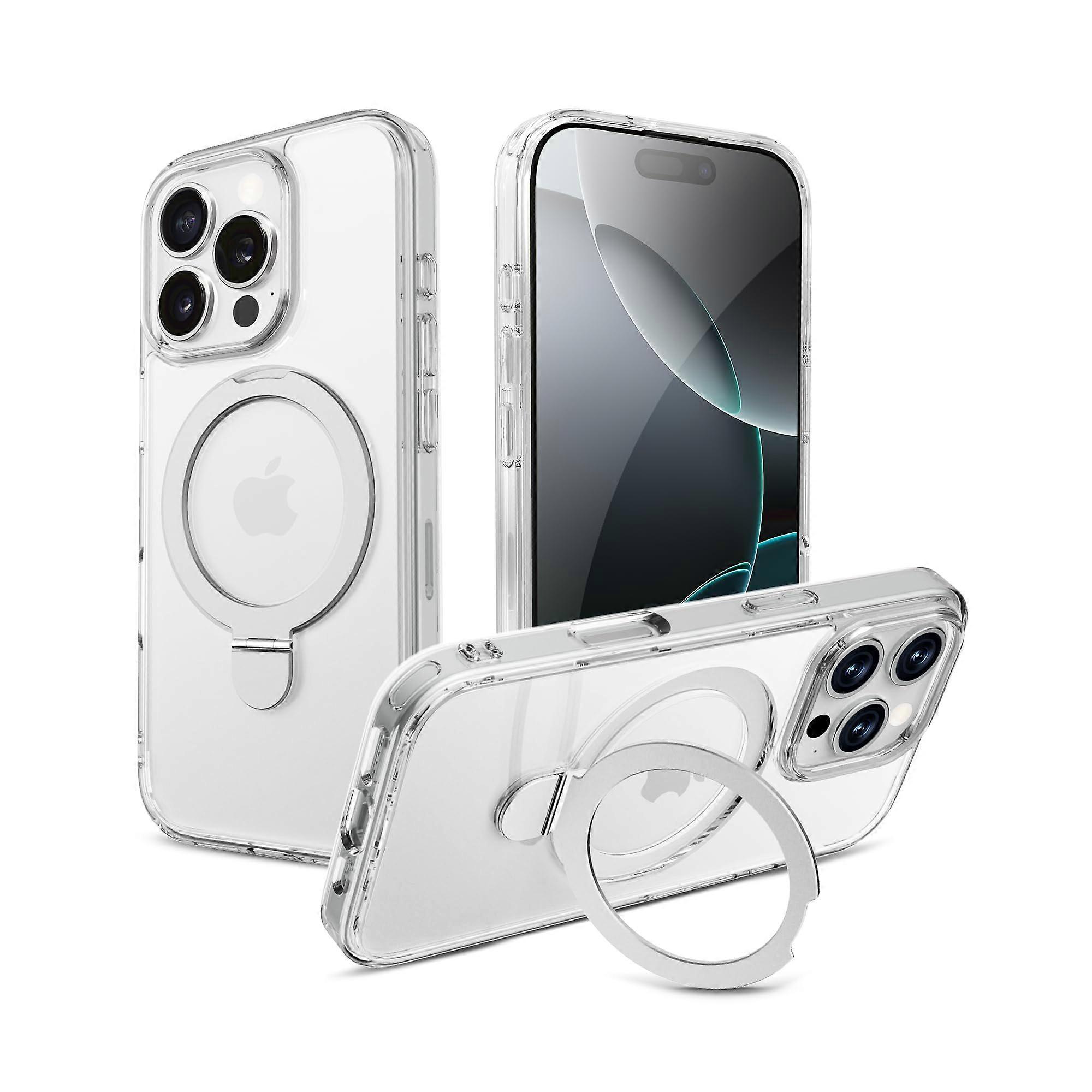 Magnetic Stand For iPhone 16 Pro Max Case With MagSafe, Military Grade Drop Tested, Built-In Kickstand, Slim Clear 6.9