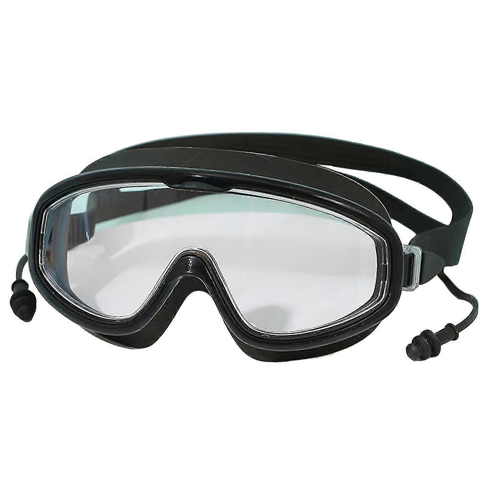 1 ensemble de lunettes de natation Vue panoramique Réglage gratuit Imperméable à l’eau compatible HD Anti-buée Large Frame Lunettes de natation Accessoire de piscine
