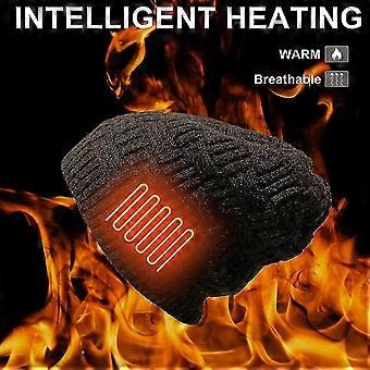 Battery Heated Beanie Hat Electric Rechargeable Knitted Hat Cold-proof Ski Hat