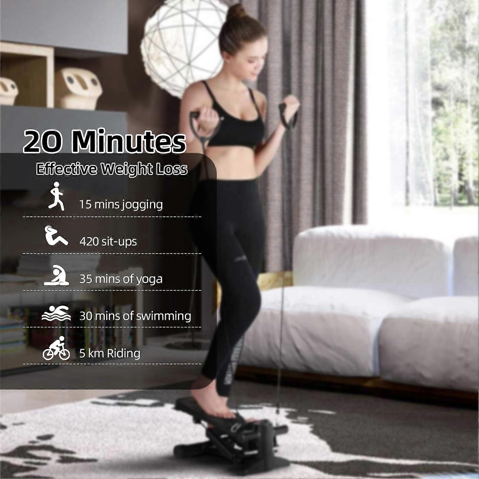 Mini-Stepper für das Training zu Hause mit Widerstandsbändern, LCD-Display, Kapazität 100 kg, Treppenstepper