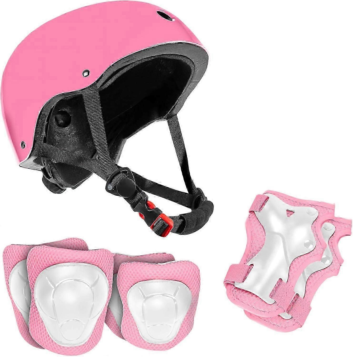 Adjustable Kids Helmet With Pads,kids Sport Protective Pad Set - For Cycling, Skateboarding - Ideal For Boys Girls Ages 3-15 ,pink
