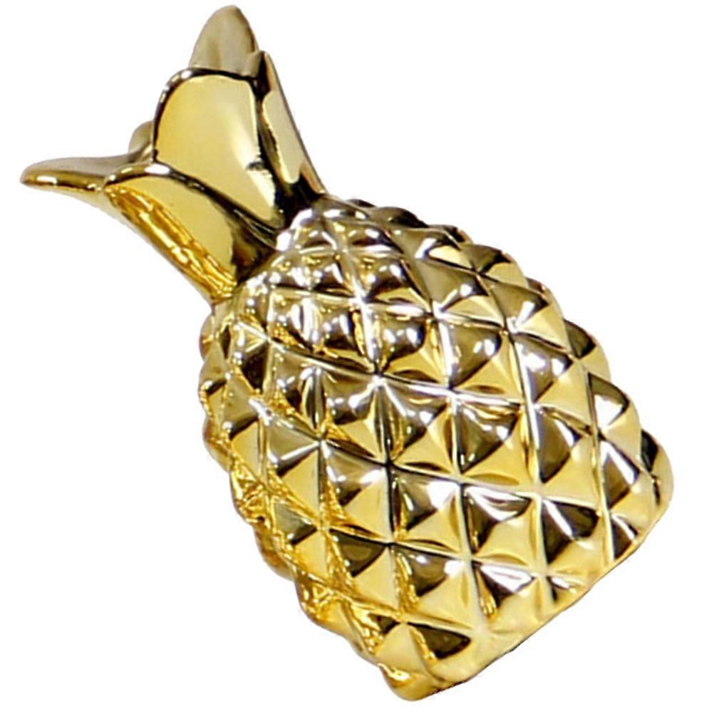 Gold Ceramic Vase with Pineapple Design, Decorative Flower Holder for Fresh or Dried Arrangements, and Office Centerpiece