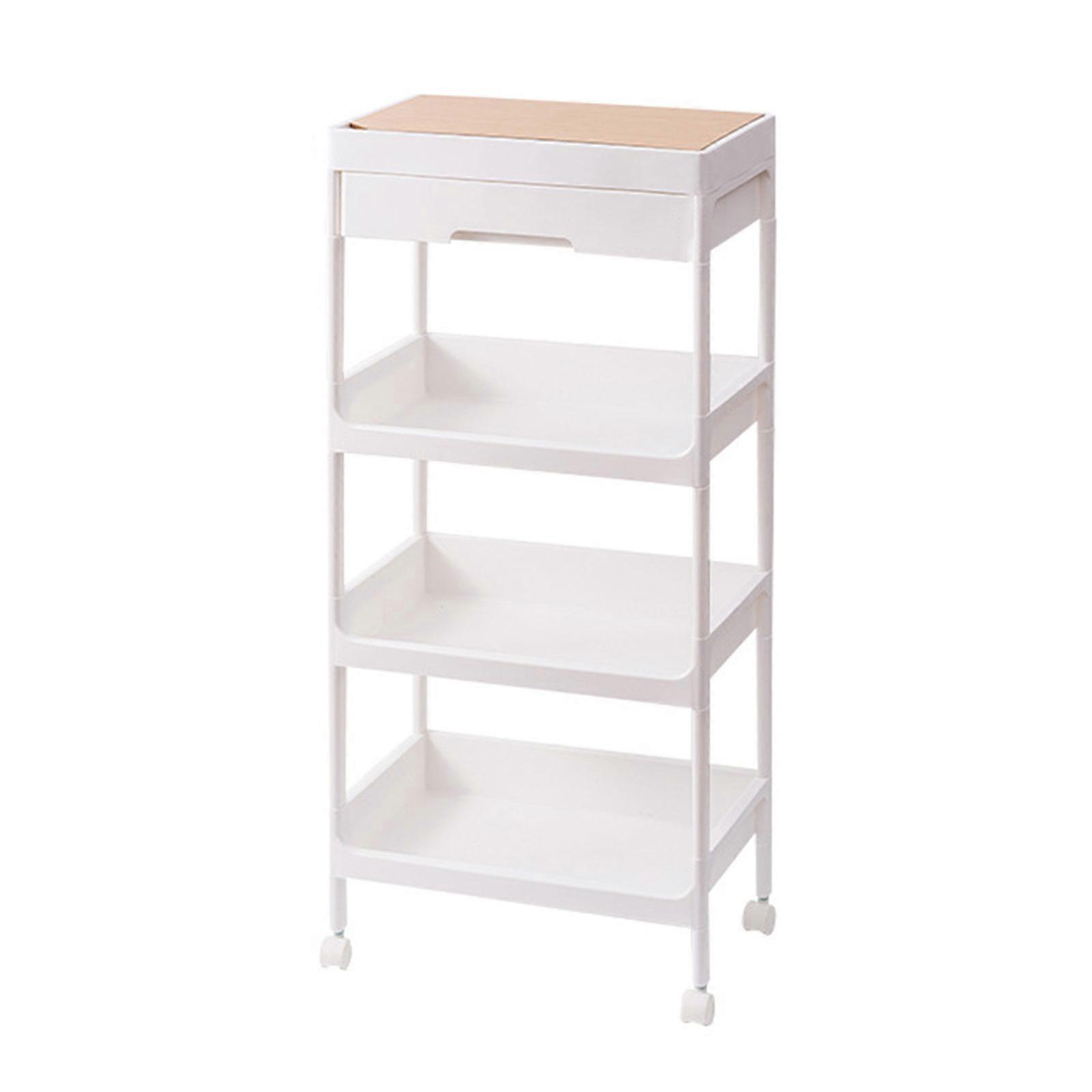 Easy to Use Tiers Organizers Storage Cart with Rolling Designs Elegant Color Portable for Bathroom and Laundry Use