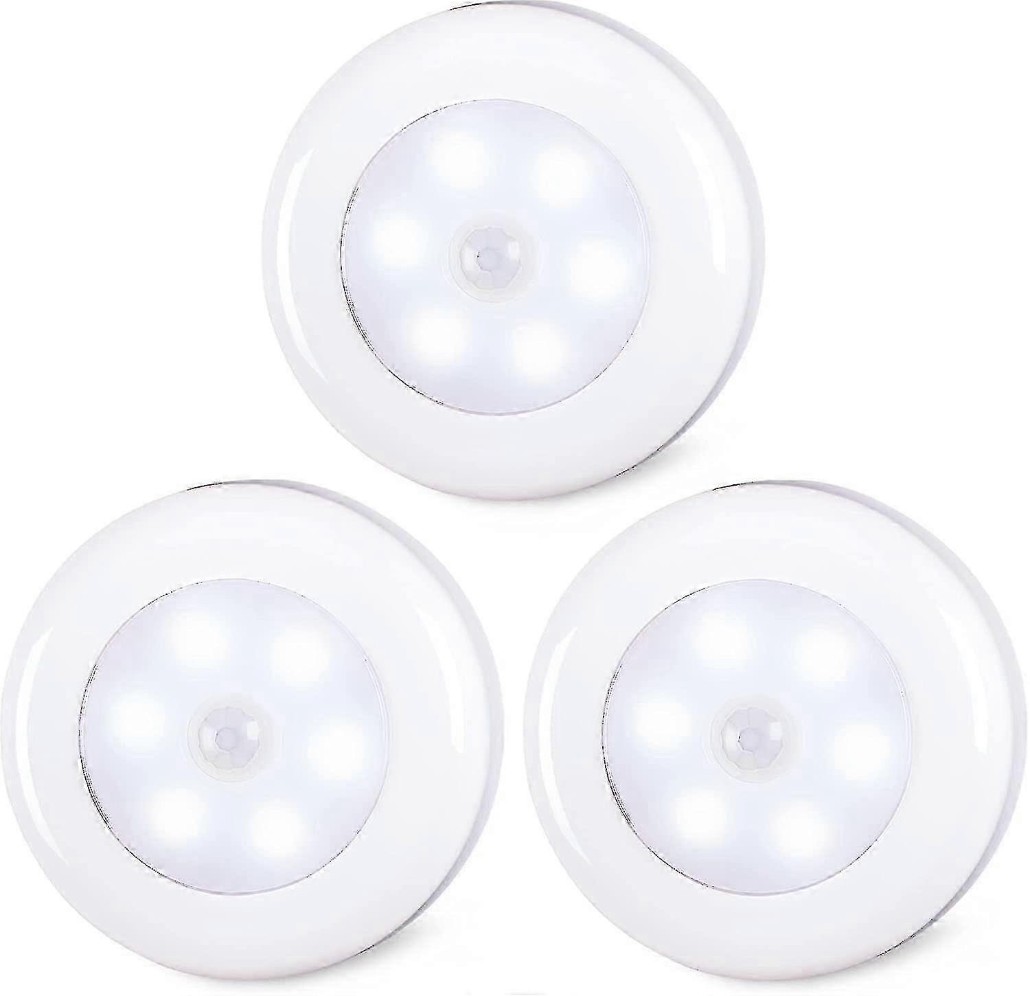 3 Pack Battery Operated Wireless Motion Sensor LED Lights, Suitable for Various Locations, Motion Activated Puck Lights for Hallway and Stai