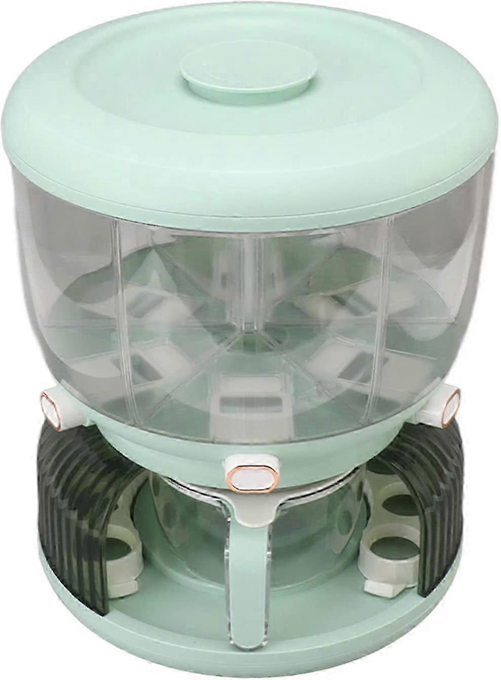 6-Grid Rotatable Rice Grain Storage Container with Cup - Easy to Use