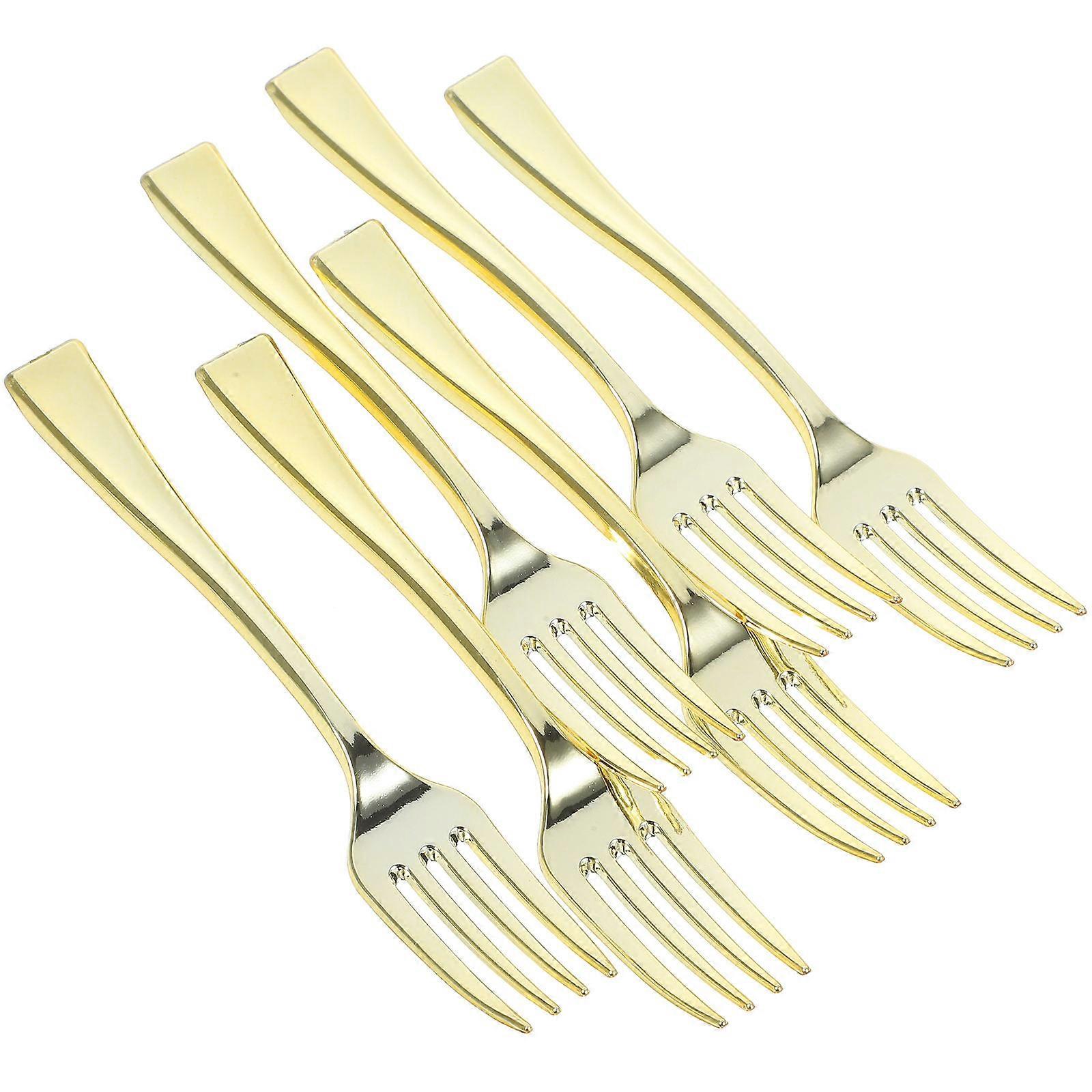 24pcs Mini for Fruit Pudding Supplies Restaurant KTV Golden