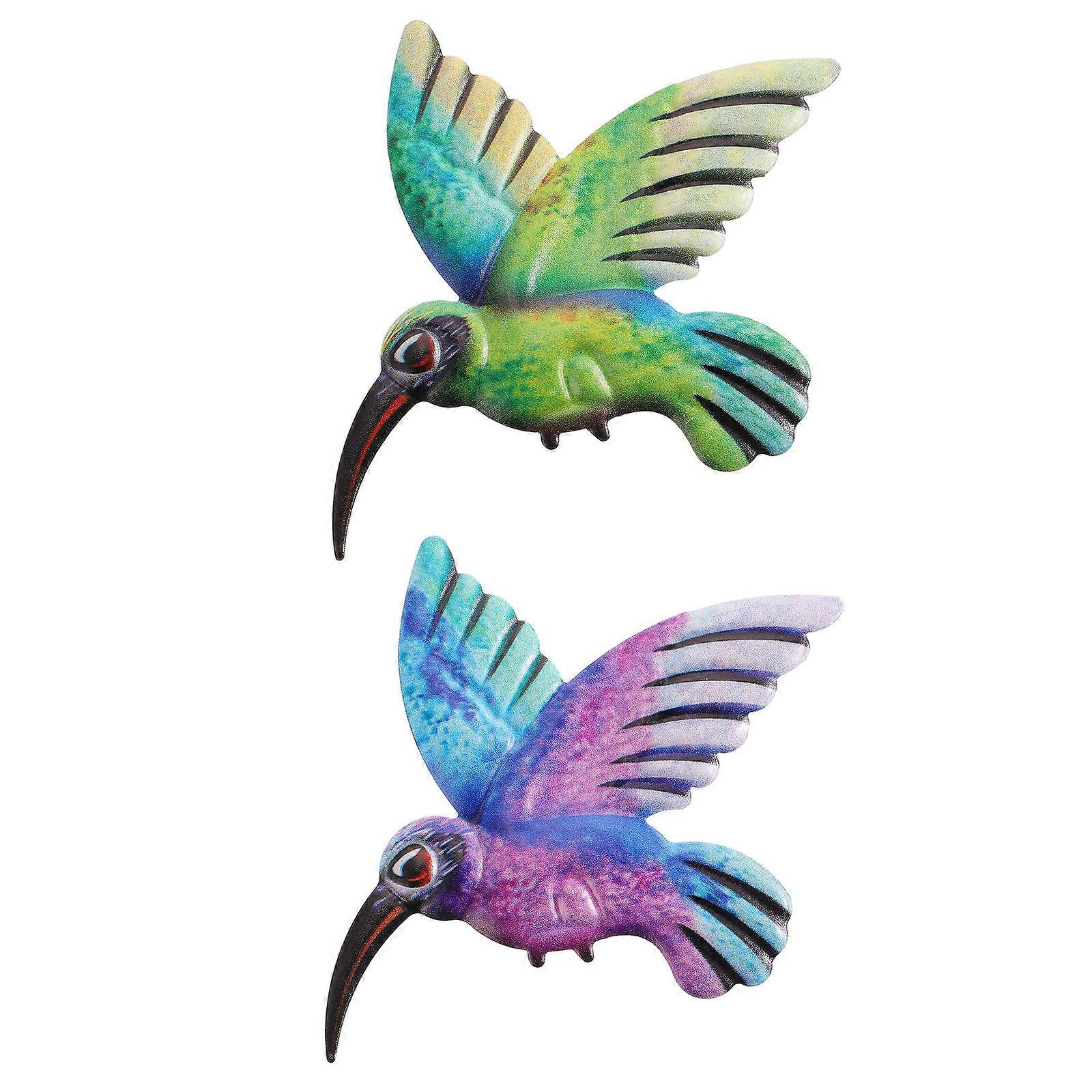 2kpl kolibri seinäkoristeet värikäs rautataide sisustus kotiin ja puutarhaan, sisä- ja ulkokäyttöön riippuva sisustus