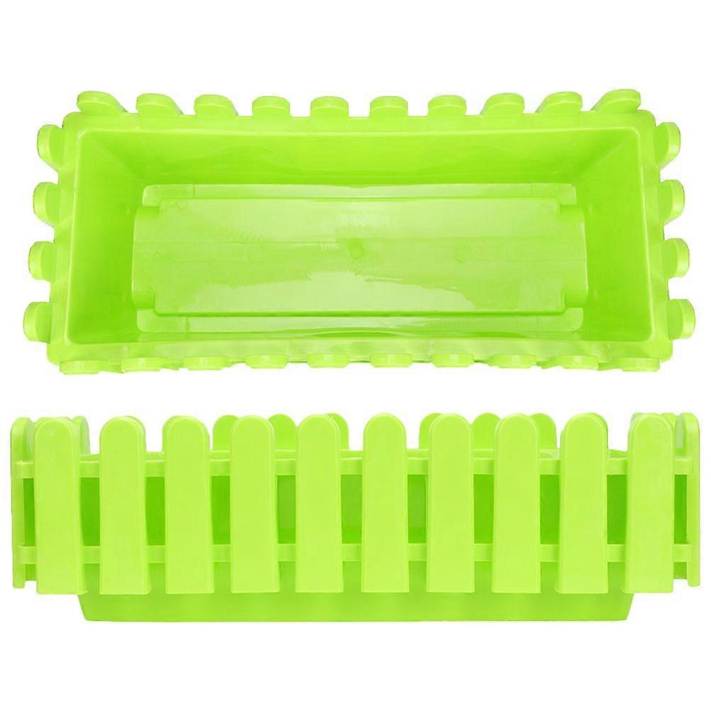 2Pcs Flower Window Box Fence Planter Box Decorative Planting Pot Rectangular Flower Container