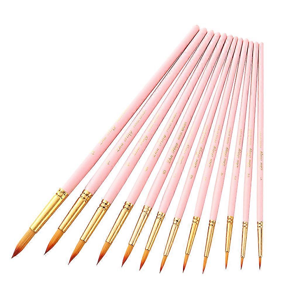 Fine Detailing Nylon Hair Art Brush Set Botanical Art Precise Painting 12Pcs