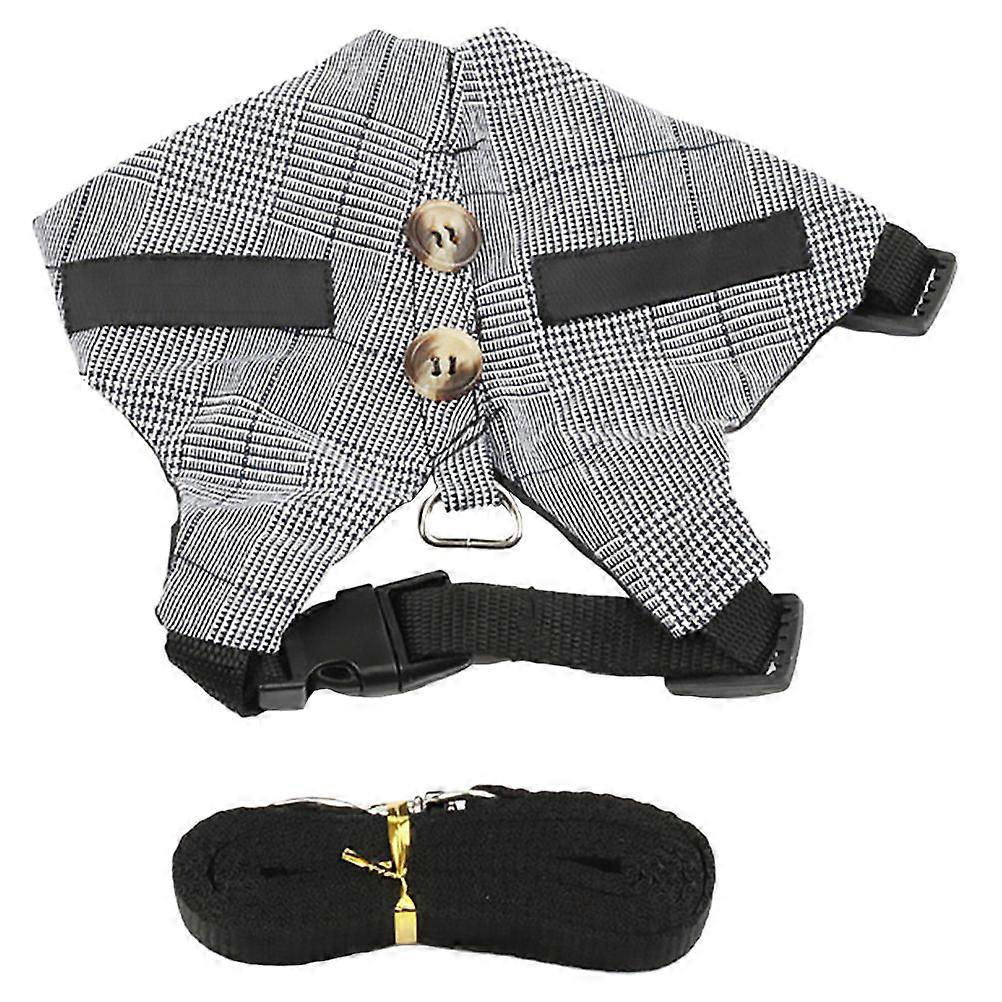 Bunny Harness and Leash Set Small Pet Traction Rope Free Movement Grey S 1Set