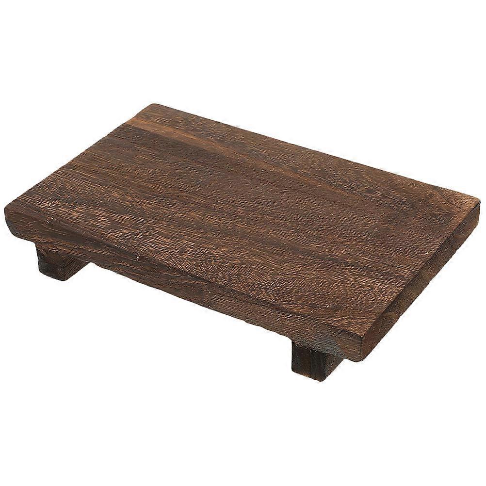 Planter Stand Wide Application Bonsai Display Shelf For Balcony Light Brown Wood Bearing Ability 1Pack