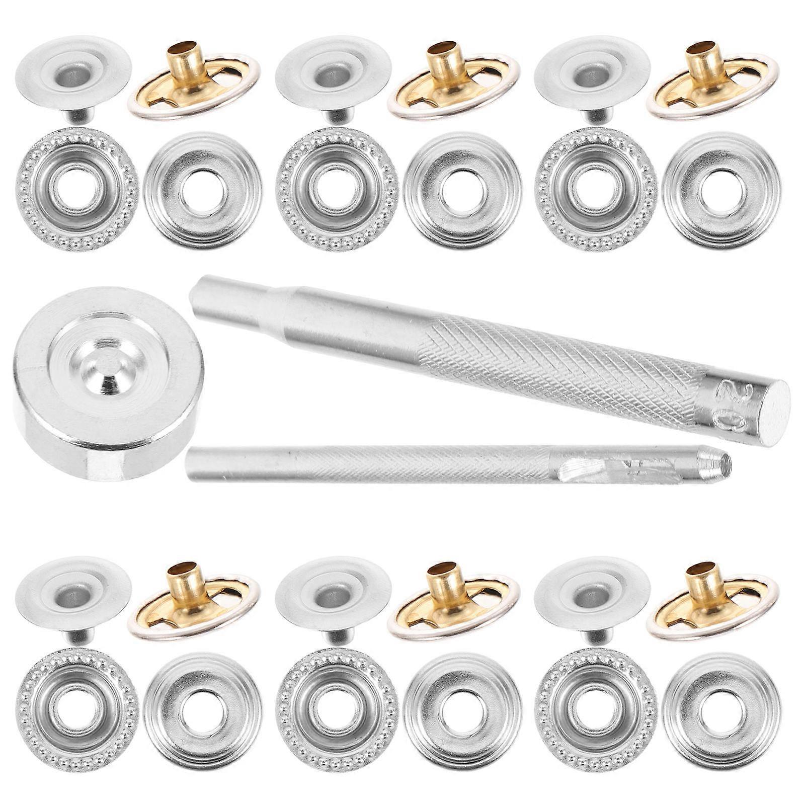 No Sew Snap Buttons Kit Durable Stainless Steel Fasteners for DIY Crafts, Clothes, Bags & Accessories Easy Installation, Safe Material for