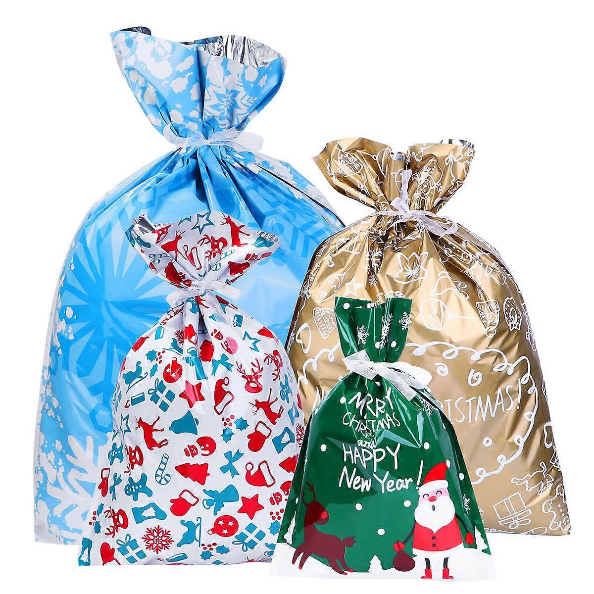present Tie Bags Christmas Drawstring present Bag Assorted Color Small 5Pcs Seal Protection 30Pcs