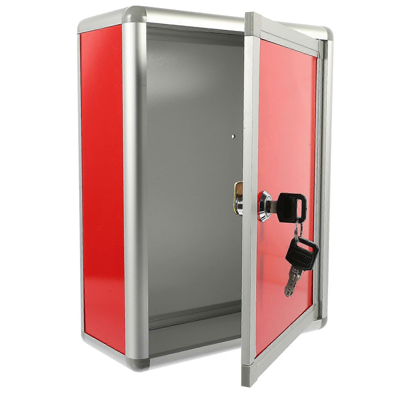 Vintage Post Box Wall Mounted Locking Mail Collection Red For Restaurants 1Pack