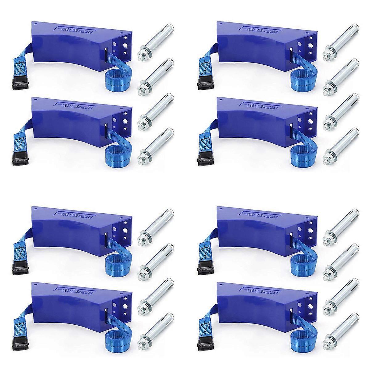 2PCS Propane Tank Holder Cylinder Mounted Bracket with Screws Blue