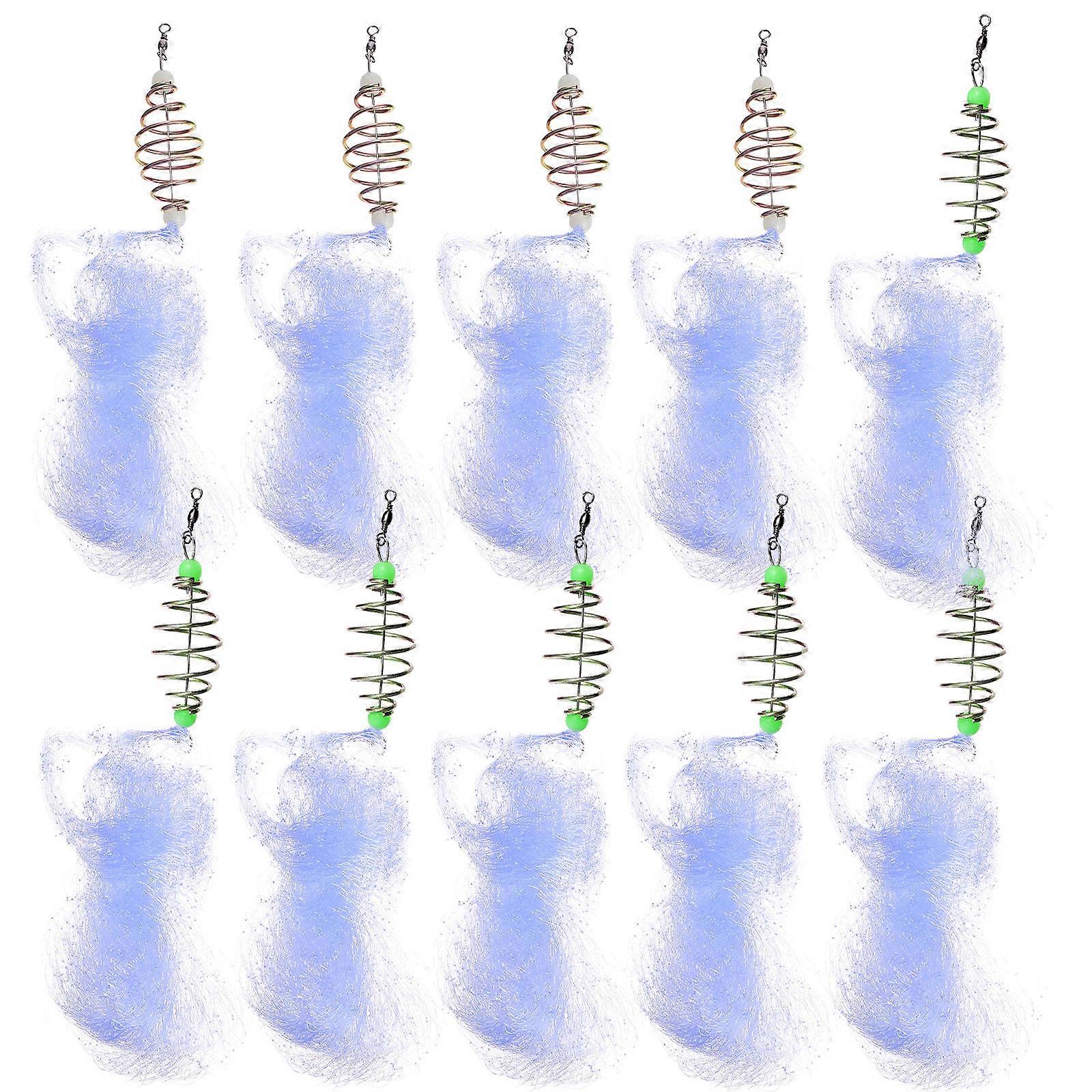 10pcs Fishing Bait Net for Night Fishing – Durable Mesh Design with Luminous Beads for Enhanced Visibility and Performance