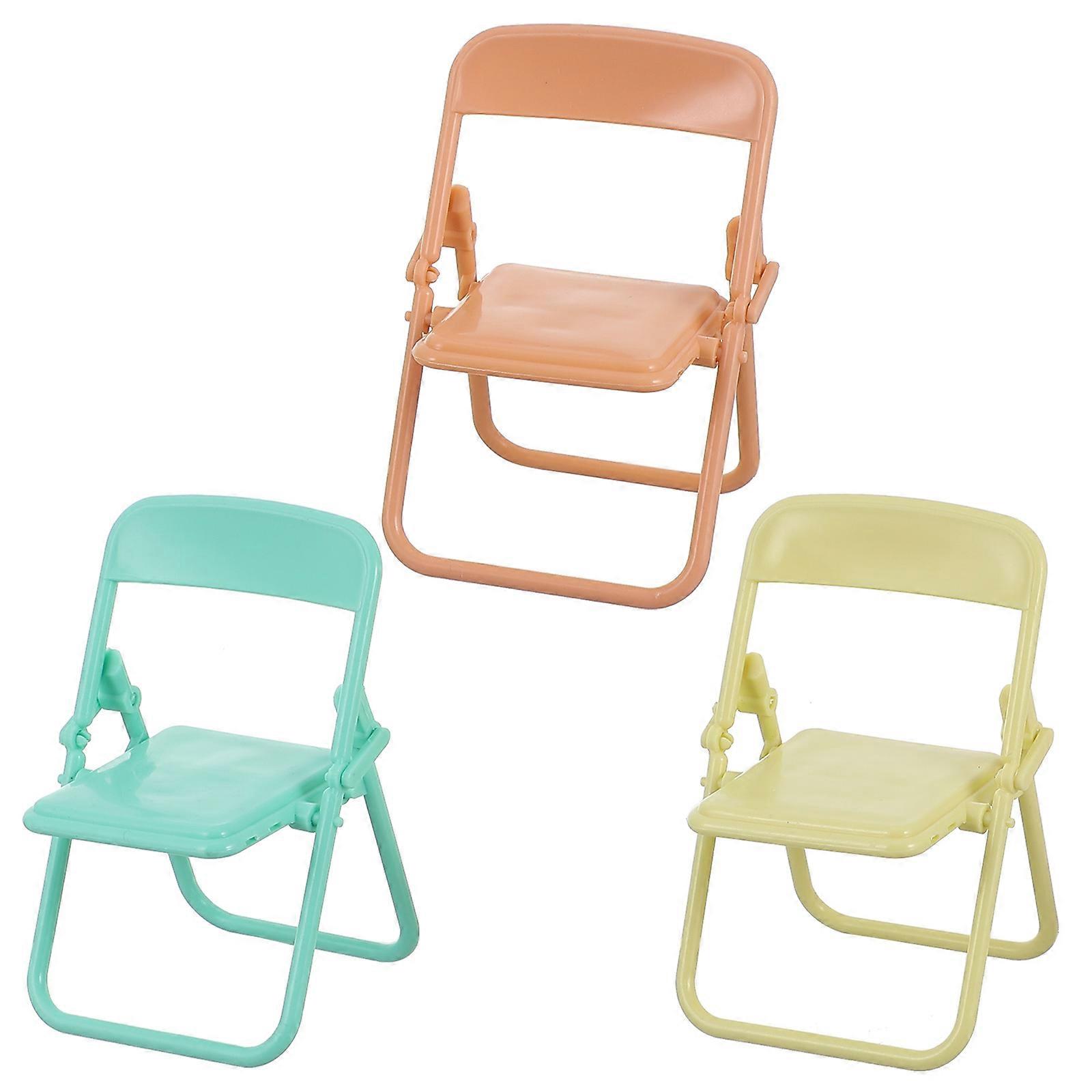 Miniature Folding Chair MJni Model Folding Chair Pink Decoration 3Pcs