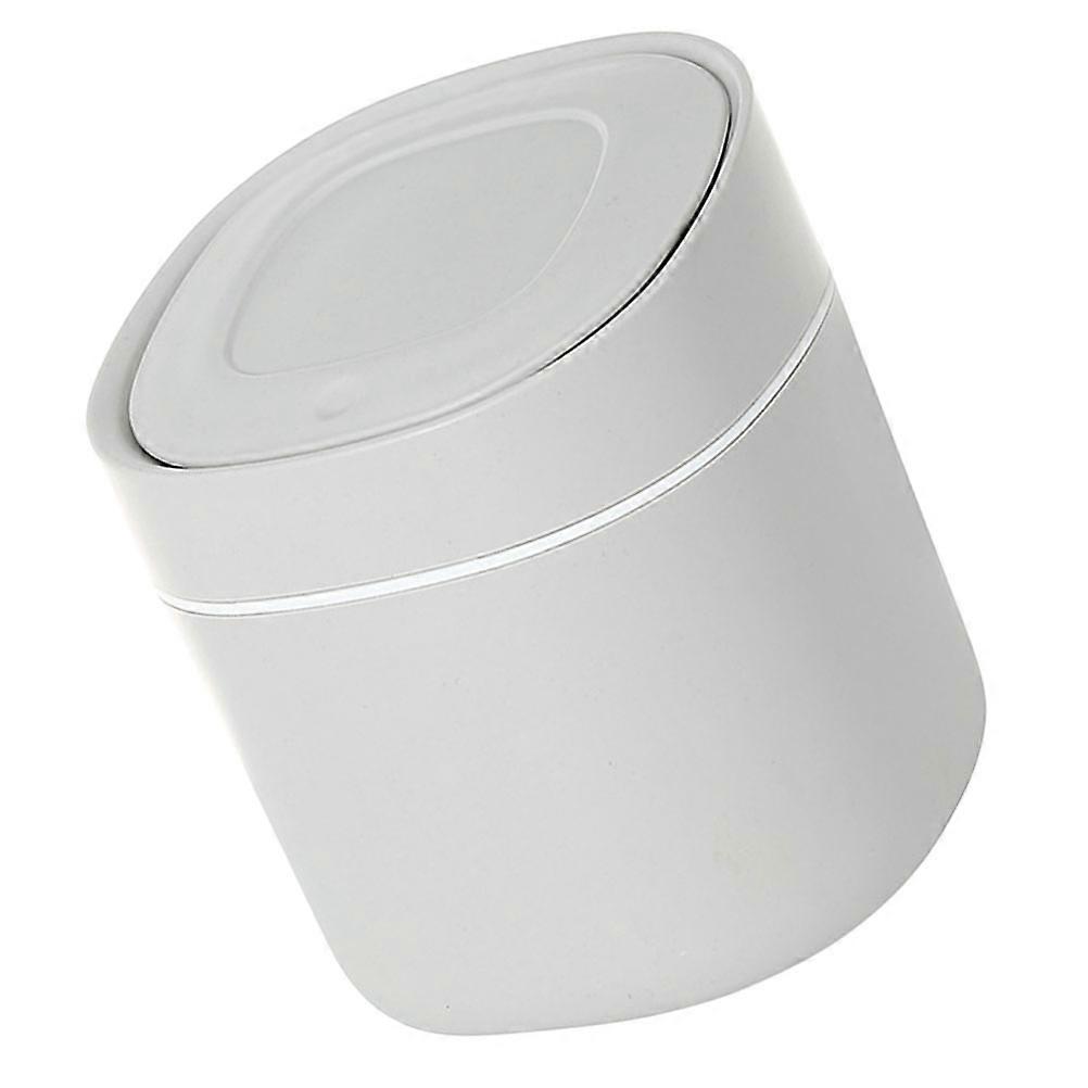 Light Grey Desktop Trash Basket with Cover Stylish Waste Bin for Home or Office Use, Multi Purpose Rubbish Container with Smooth Finish, Simple