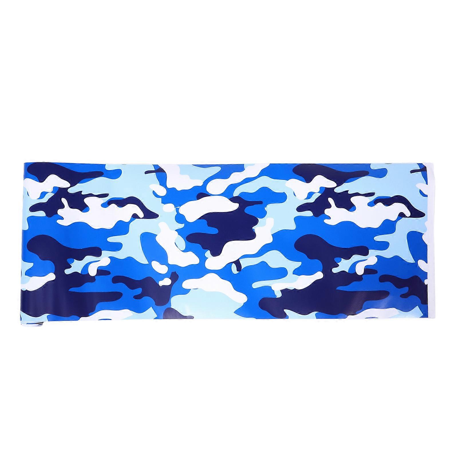 Durable Blue Camouflage Vinyl Wrap Sticker Decal for Car Body Decoration – Easy Application Without Tools