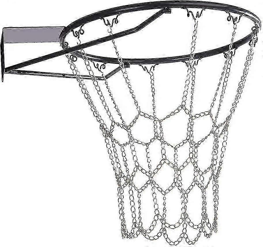 Metal Chain Basketball Net erstatning for utendørs innendørs standard felg 12 kroker Iron Chain Basketball Net