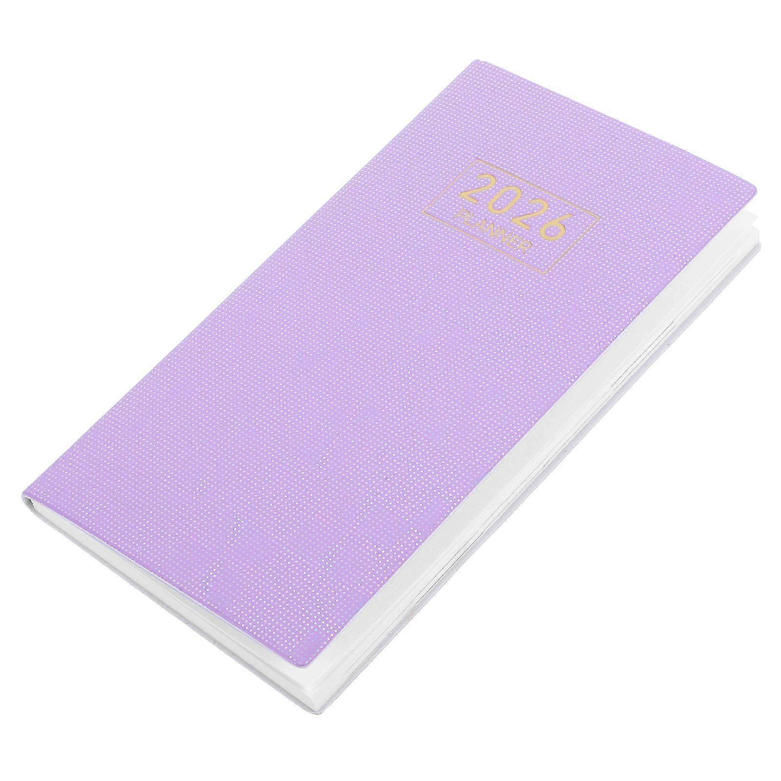 Hardcover Planner Agenda Book For Scheduling On-The-Go A6 Purple Compact Design 1Pcs