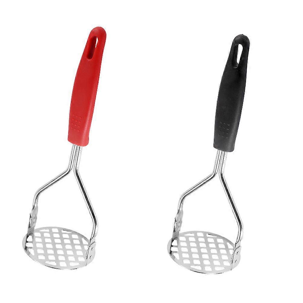 Vegetable Mashers Practical Household Potato Masher 25X8CM Black For Home Use 2Pcs