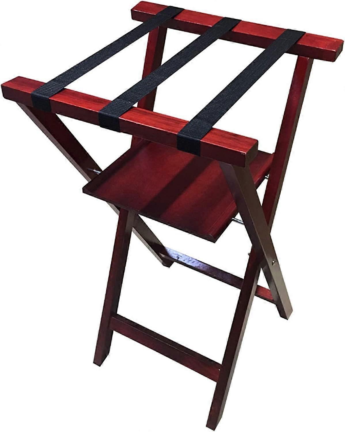 Folding Luggage Rack, Portable Suitcase Stand, Hotel Storage Tray, Collapsible Red Rack 46x42x82cm
