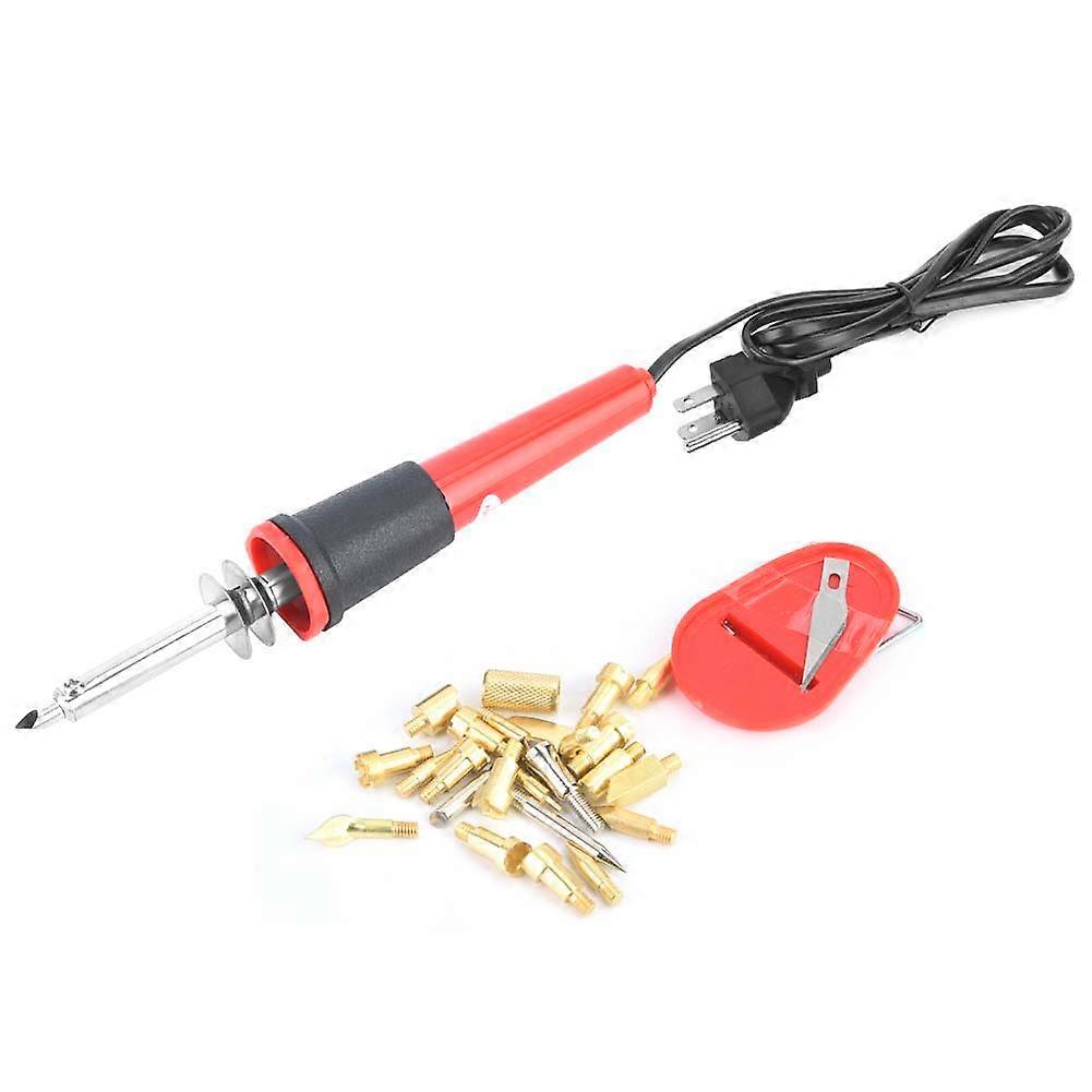 26pcs Wood Burning Pen Set with Pyrography Tools, Stencils and Assorted Woodworking Tips