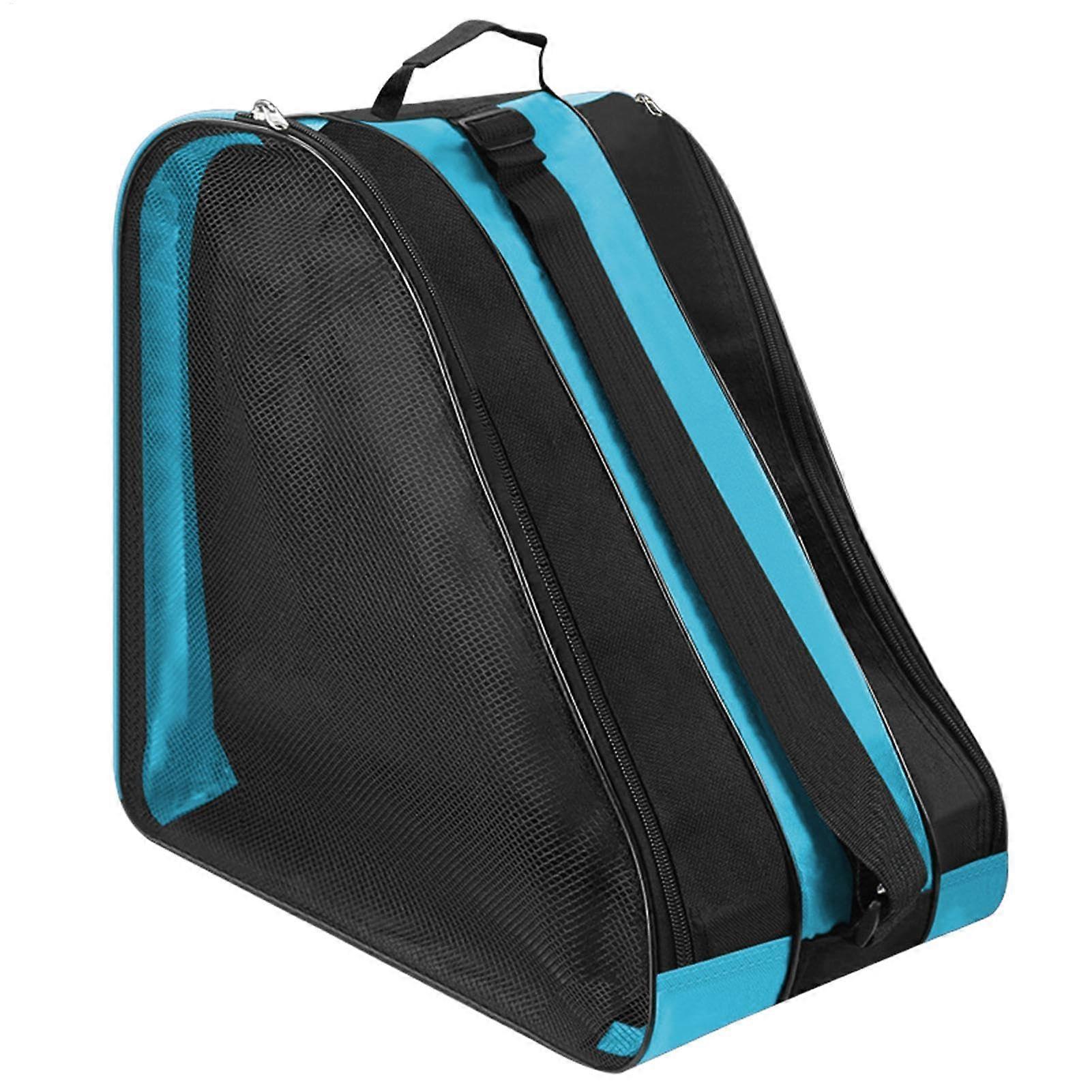 Roller Skate Bag, Three Layer Design, Large Storage for Skating Equipment, Malachite Blue