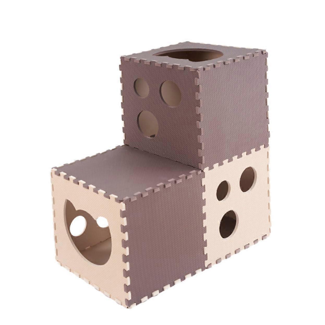 Large Cat Tunnel Scratching Post Set with Crinkle Material, Cat Bed, and Playhouse for Home Use, EVA Structure