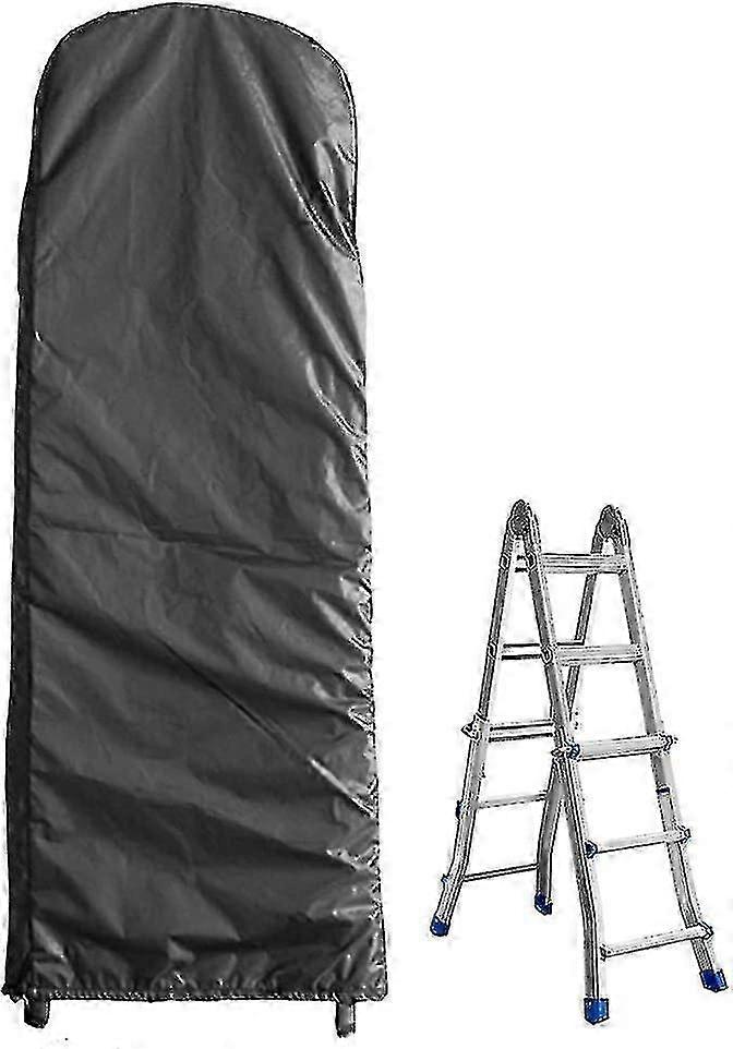 Folding Ladder Cover, Dust-proof Ladder Protector, Waterproof Belt, Drawstring, Storage Bag for Household Ladder, Black