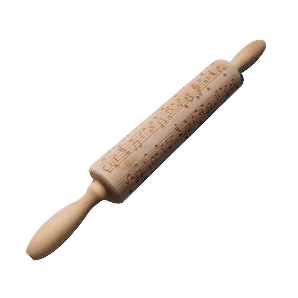Cookie Printed Rolling Pin Store Baking Cylindrical Shape 35x4.5x4.5cm Pasta Making 1Set