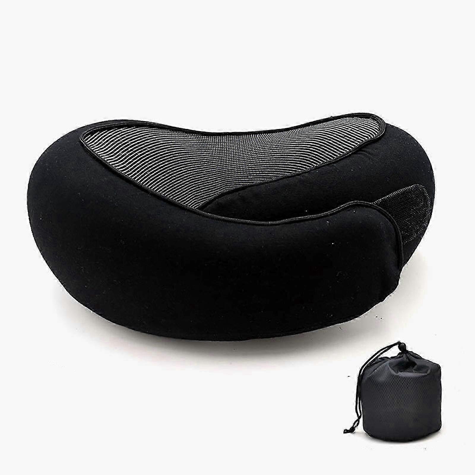 Upgraded Memory Foam Travel Neck Pillow for Airplane, Washable & Comfortable Support for Long Flights