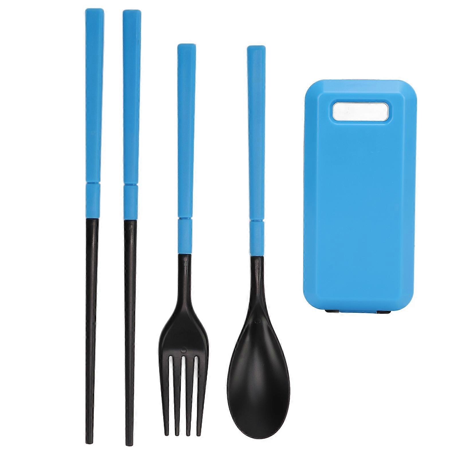 Tableware Set ABS Plastic Spoon Fork Chopsticks Contain Portable Outdoor Folding Tableware