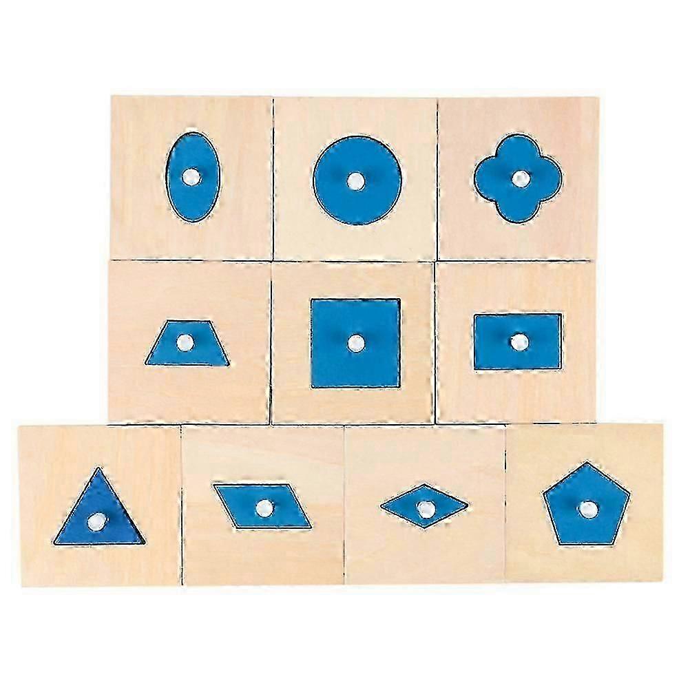 10pcs sensory cognition toys wooden toy blocks building blocks geometry boards for home school nursery