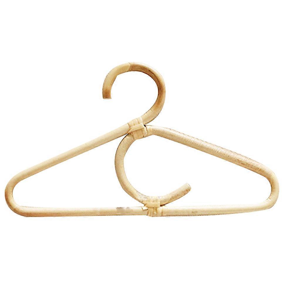 Kids Rattan Hanger with Double Hooks for Home Use Khaki Color