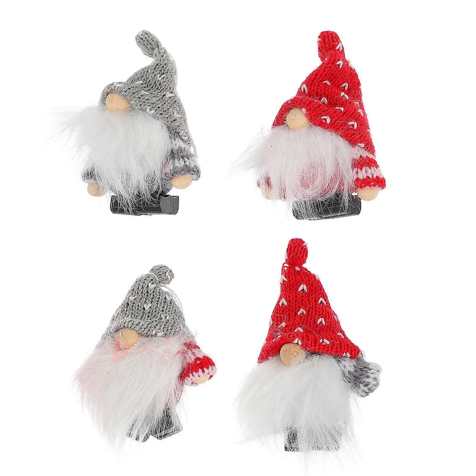 4pcs Wool Felt Christmas Tree Hanging Ornaments – Bright Festive Holiday Decor for Home Xmas Craft Display