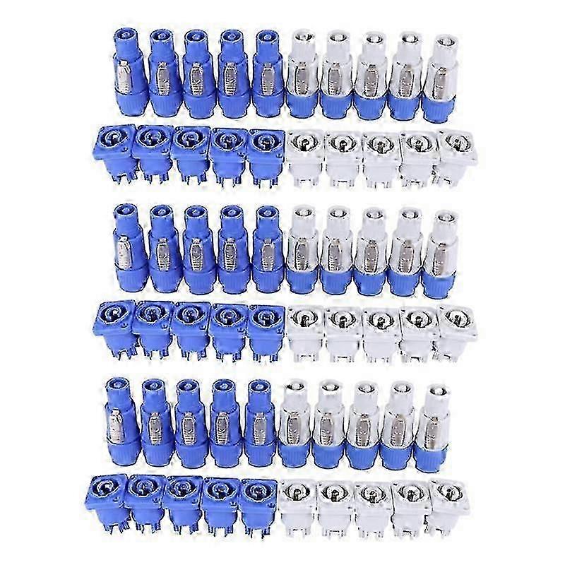 30PCS/Set Powercon Type A NAC3FCA+NAC3MPA-1 Chassis Plug Panel Adapter jn