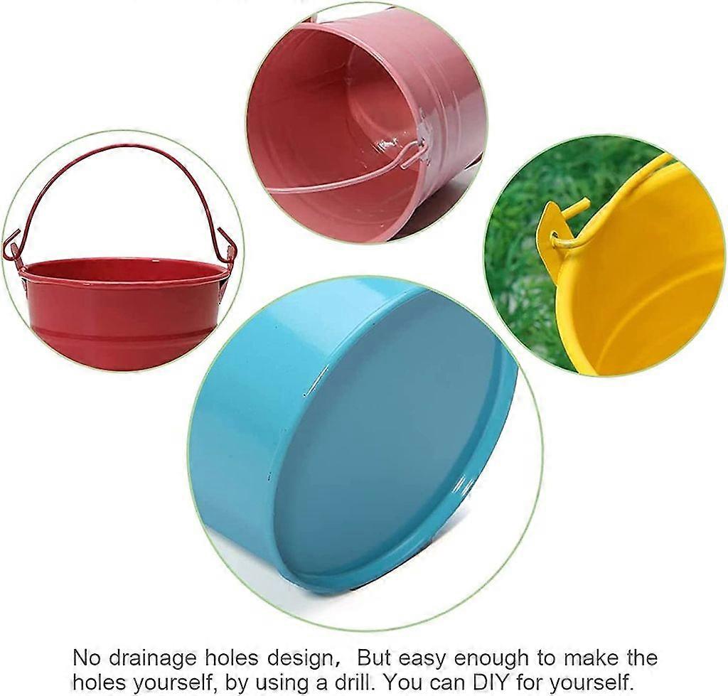 Small hanging planter set with 10 metal hanging pots 7-10 cm diameter Random pots 10 colors