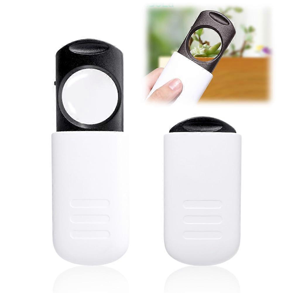 8倍袖珍显微镜  用于观察盆栽植物中的有害真菌或小害虫或阅读书籍的便携式放大镜,带LED灯的放大镜,附赠3节LR44电池