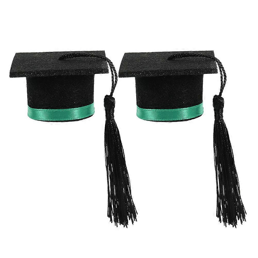 Graduation Cap Bottle Toppers For Holiday Celebrations Felt Fabric 5.50X5.50X3.50CM 2Pcs