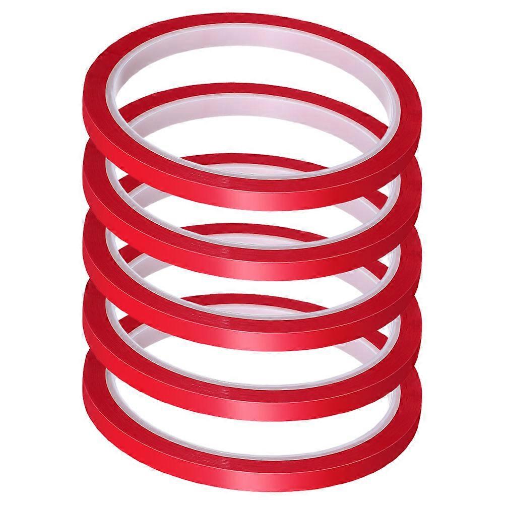 Decorative Tape for Cars 5Pcs Red Polyester Featuring Temperature-Resistant Adhesion for Car Use