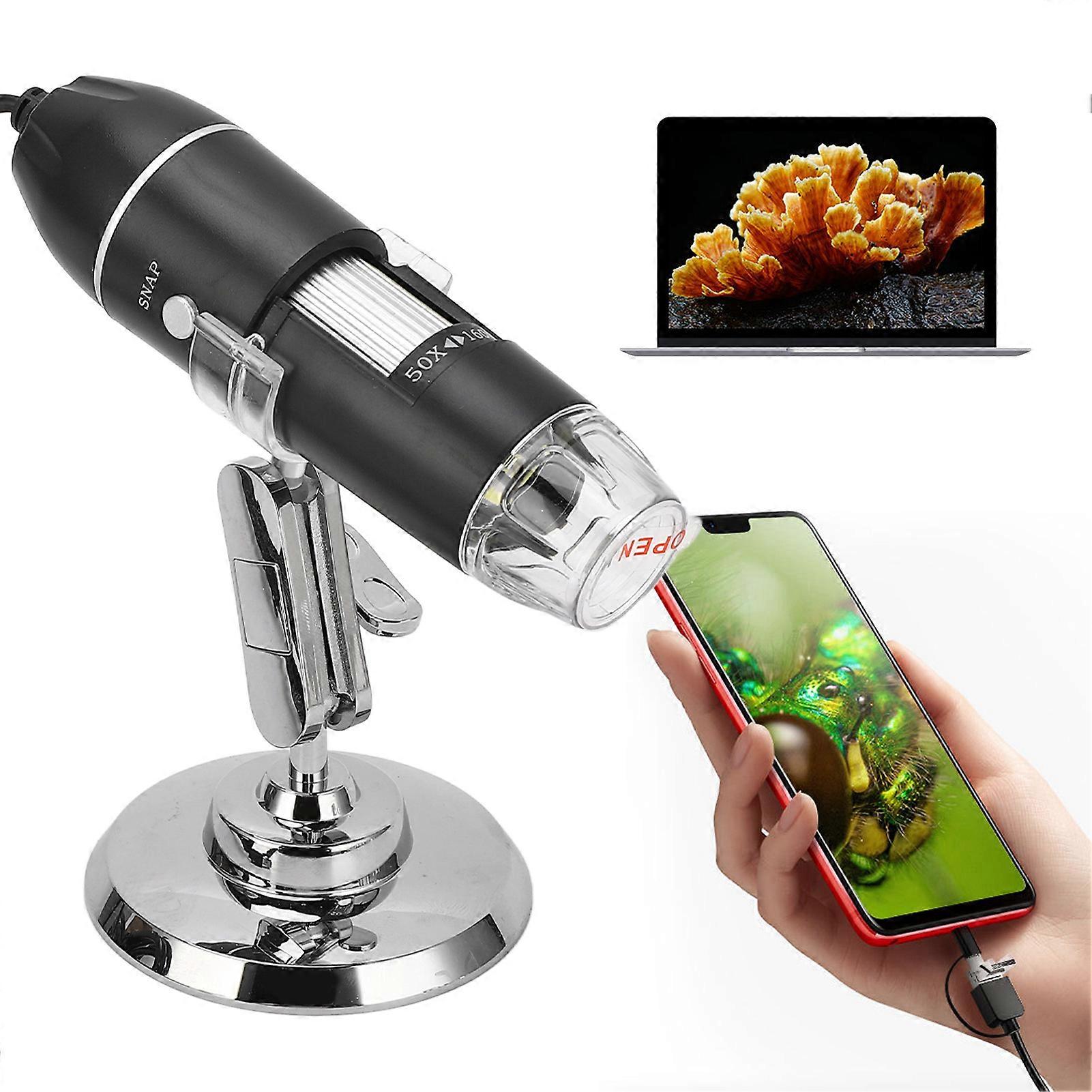 3 in 1 Digital Microscope USB Port HD 1600X Wired Handheld Portable Magnification Microscope for IOS