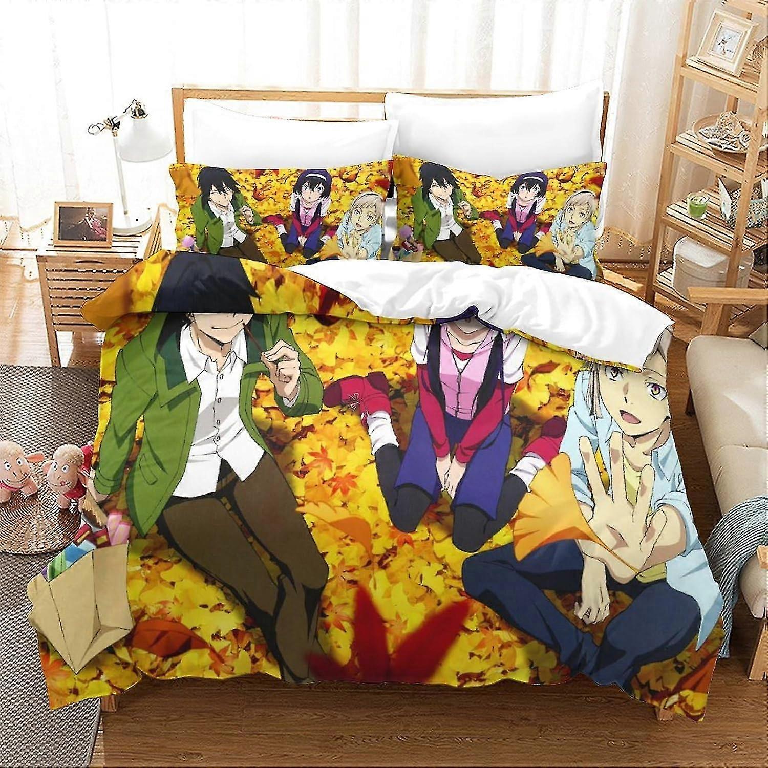 Anime Characters Duvet Cover Set, Soft Microfiber Bedding with Zipper Closure, Suitable for Various Users