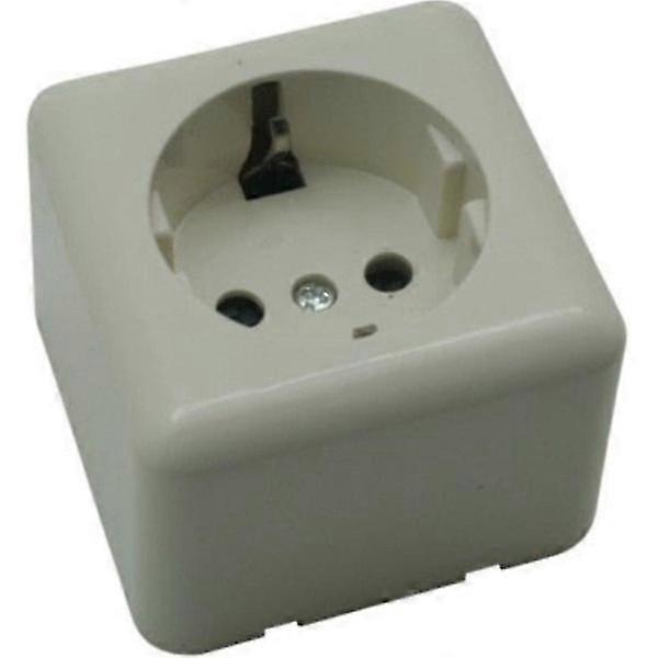 Surface-mounted White 1-way Wall Outlet