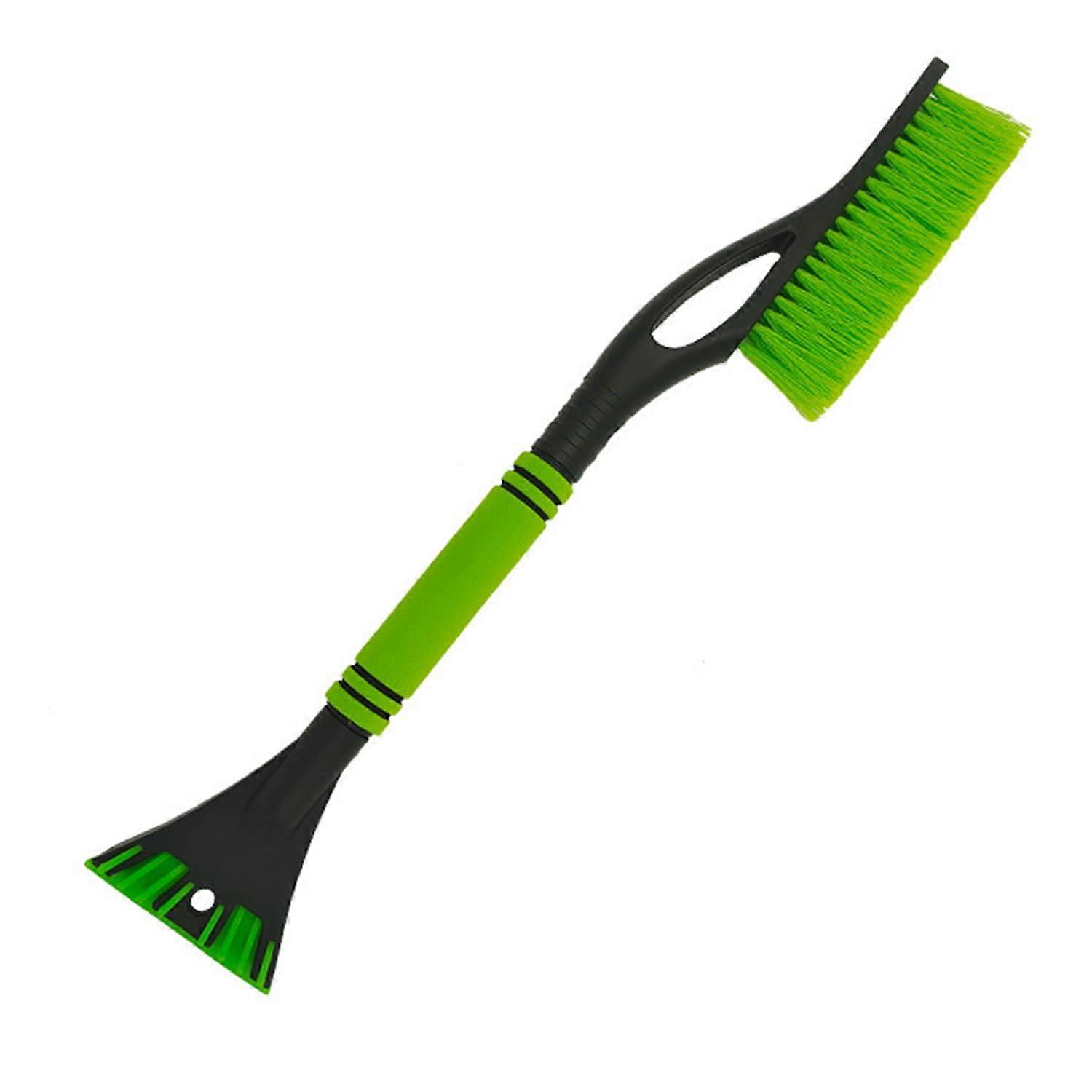 Car Ice Scraper and Snow Brush 2-in-1 Multifunctional Removable Broom for Winter Vehicle Ice Removal, Green Color