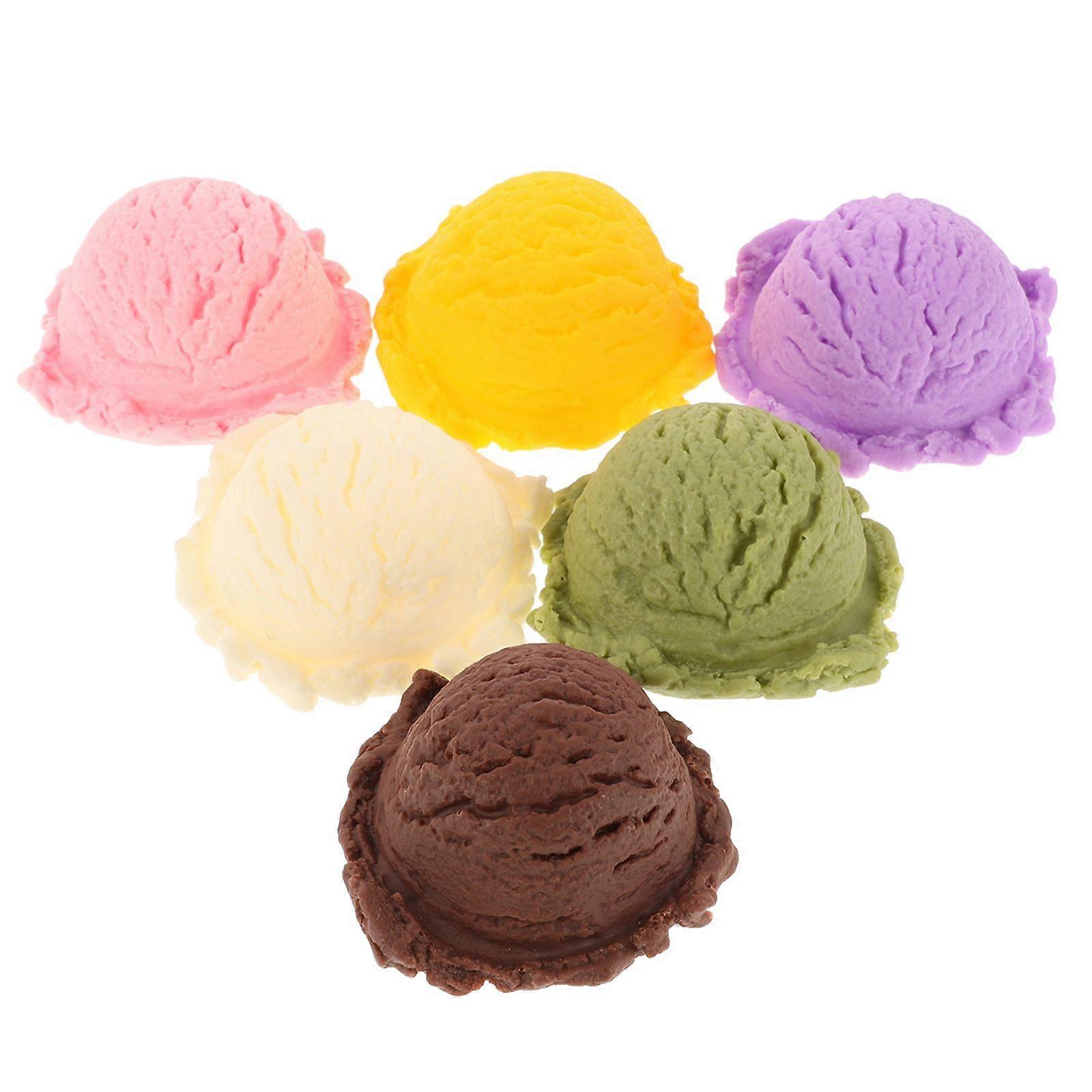 מציאותי מזויף כדורי גלידה מלאכותיים סקופים כדורים Faux גלידה כדורי סימולציה עוגת מזון מזויף קינוחים לחנויות ביתיות קישוט דיס