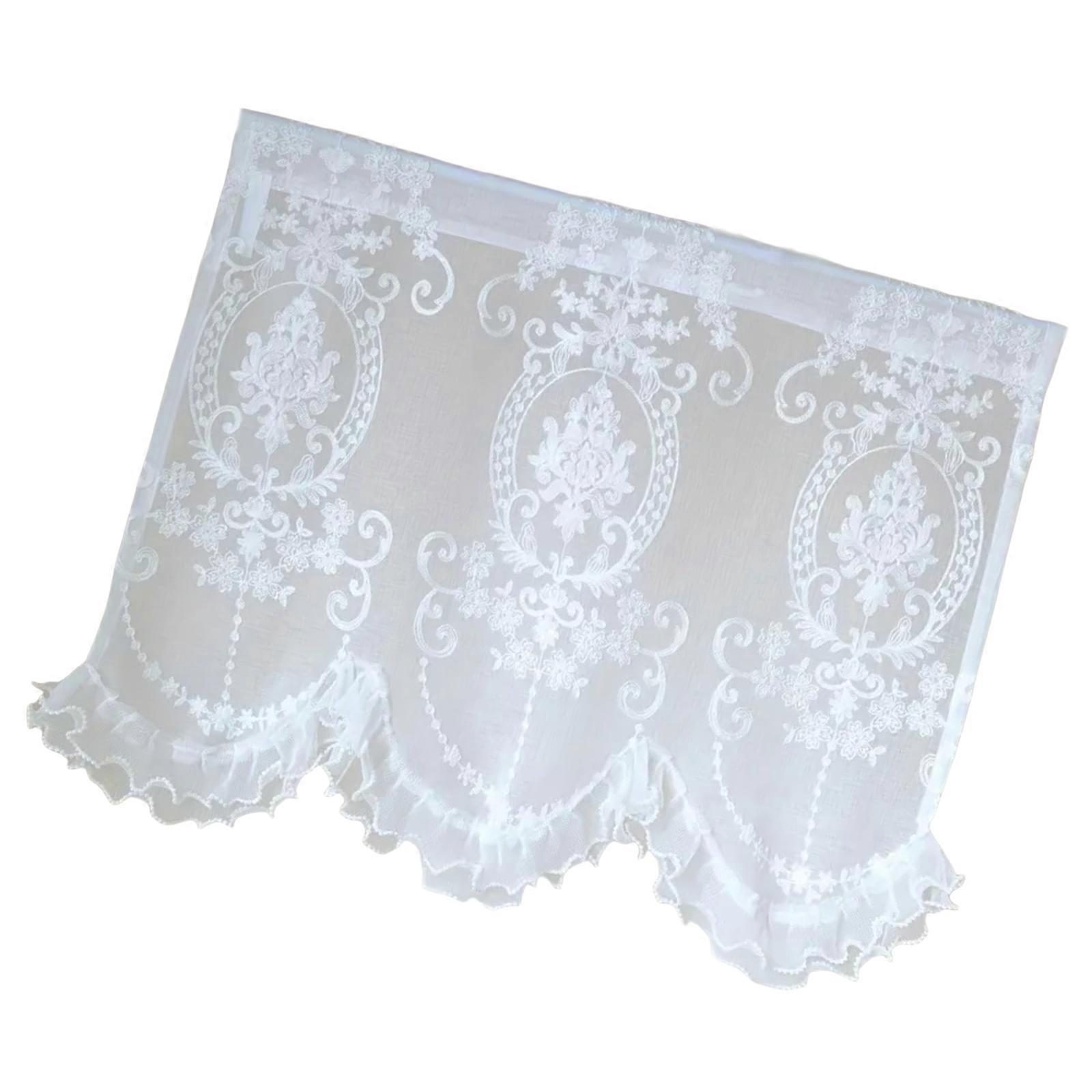 Rustics Embroidered Window Panel for Small Space Breathable Polyester Materials Simple Rod Pocket Hanging Designs  170 65cm