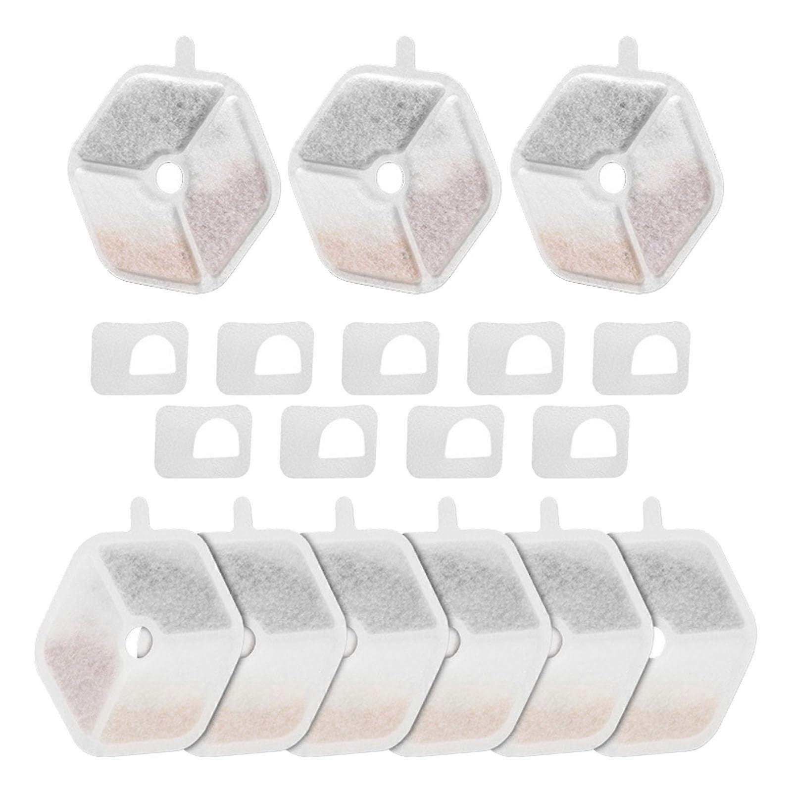 Replacement Filter and Foam Sponge Set for Wireless Cat Water Fountain, Stainless Steel Dog Fountain, 9-Pack