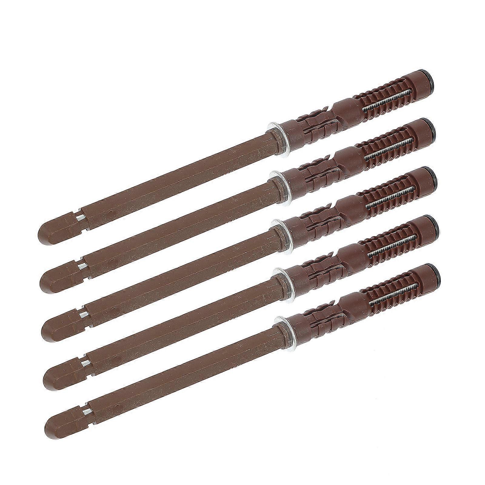 Floating Shelf Bracket Wall Mounted Iron Storage Shelf Rack Accessory Load-Bearing Coffee 22X1X1CM 5Pcs